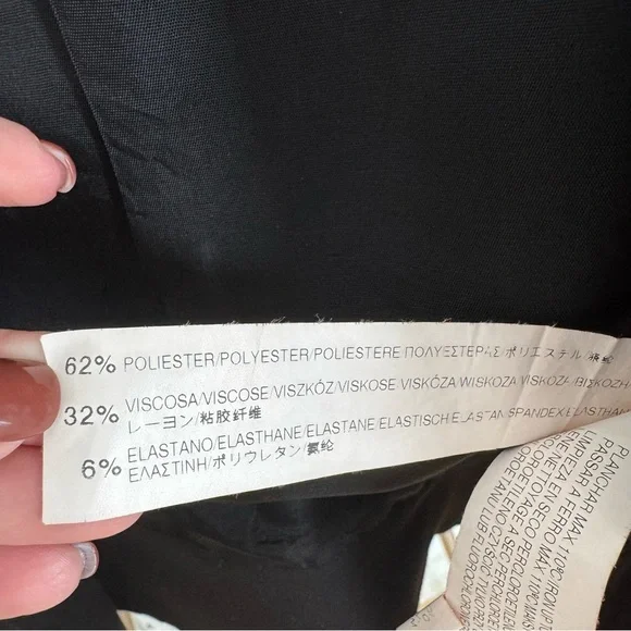 Zara Black Tuxedo Blazer Cropped Jacket Size Small